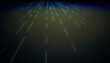 © Connect Images - Green digital lines form a futuristic grid pattern on a dark background. Blender 3D illustration