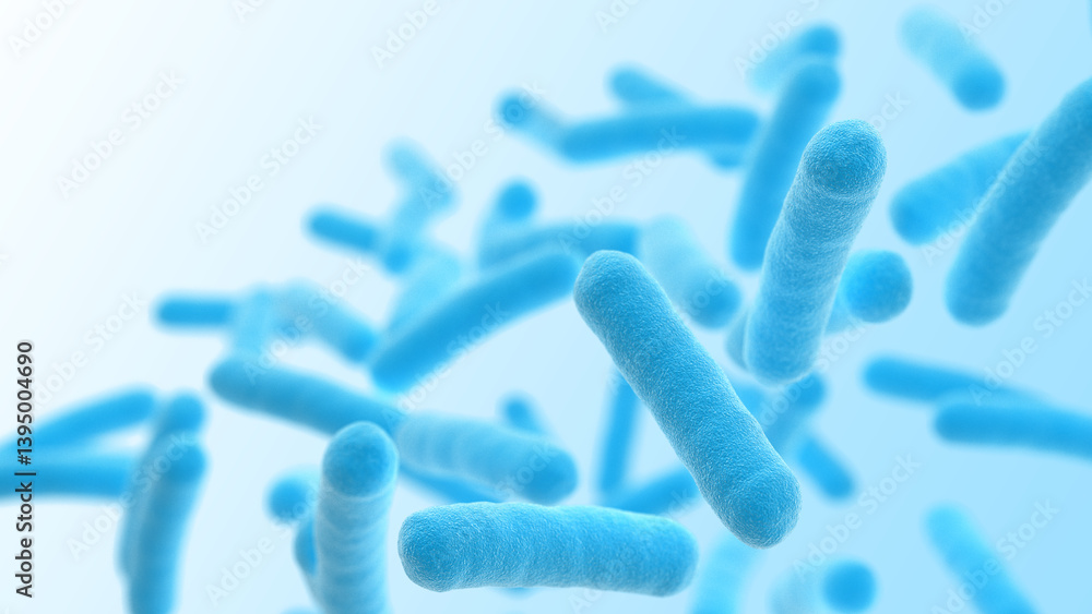 Pro Biotic Color Probiotics. Blue color. 3d illustration. Stock Illustration | Adobe Stock