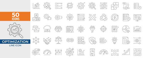 Wall Mural - optimization line editable icon set vector illustration