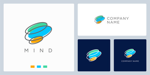 Mind logo design template, abstract brain