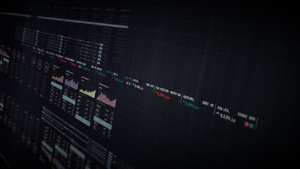 Leinwandbilder - Dynamic data visuals for business info graphics, animated charts, and data-driven insights for a business meeting mock-up. Explore the world of trading, stock exchanges, and crypto