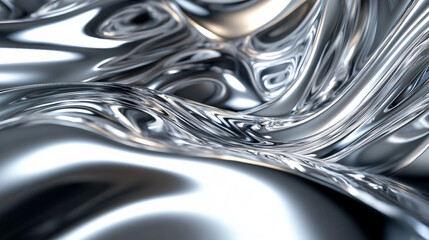 Wall Mural - silver sheet of metal with a wave pattern