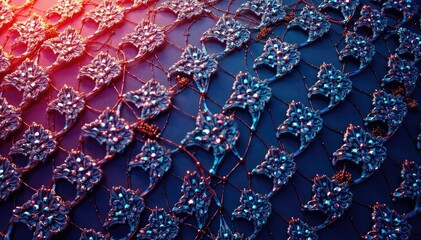Geometric lace motif, sharp lines, refined structure, macro, sharp, pattern
