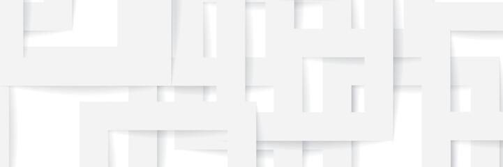 Wall Mural - 3d white geometric abstract background overlap layer on bright space with rhombus effect decoration.