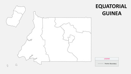 Naklejka na meble Equatorial Guinea map. Country map of Equatorial Guinea. Administrative map of Equatorial Guinea with Countries names in outline.