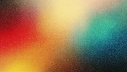 Aufkleber - abstract blurred gradient background with warm red, yellow, and teal tones, modern artistic texture for web, print, and design

