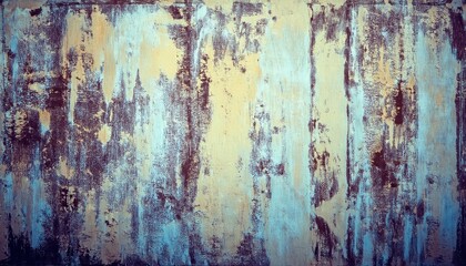 Aufkleber - abstract textured wall background with distressed blue and ochre paint for modern interior design, web, and print layout

