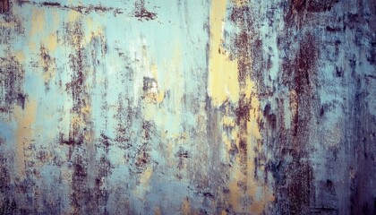 Aufkleber - abstract textured wall background with distressed blue and ochre paint for modern interior design, web, and print layout

