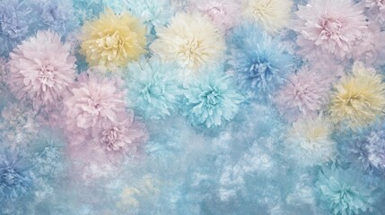 Wall Mural - Vibrant blue and yellow floral background design with beautiful flowers for spring