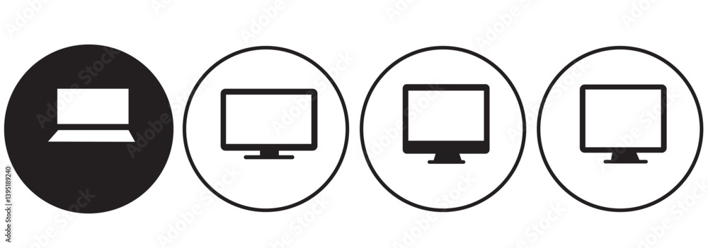 Computer icon set vector. computer monitor sign and symbol Stock Vector ...