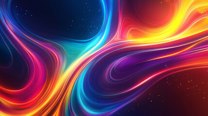 Wall Mural - Abstract image of vibrant colorful energy streams flowing freely