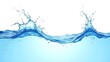 © NeoDesign Hub - Crystal clear water splashing dynamic wave refreshing blue aqua pure droplets white background