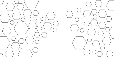 Abstract vector hexagons pattern background. Geometric simple hexagonal concept Digital futuristic banner technology concept background. Design for science, banner, medicine or technology background. 