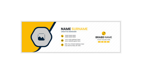 Wall Mural - email signature design or email footer and personal social media cover template