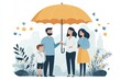 © Michael - Family holding umbrella, symbolizing insurance coverage, financial safety, and family protection
