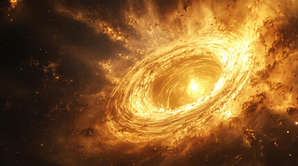 Wall Mural - gigantic black hole devours stars in vibrant, swirling cosmic scene , environment, universe, event h