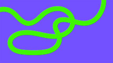 Wall Mural - abstract playful background with neon green wavy line in flat style. backdrop with organic curvy cur