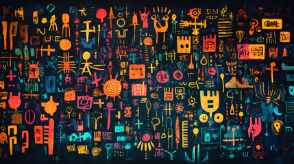 Wall Mural - mystical glyphs tapestry