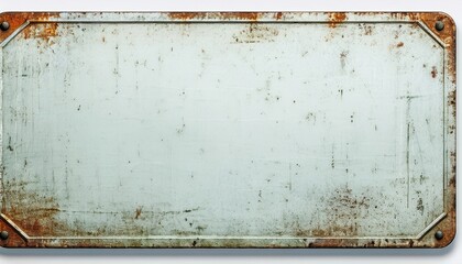Leinwandbilder -  vintage rusty metal sign plate with corroded corners and distressed texture ideal for retro label design or grunge background use