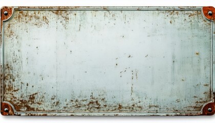 Leinwandbilder -  vintage rusty metal sign plate with corroded corners and distressed texture ideal for retro label design or grunge background use