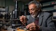 © CaspernikMed - Focused elderly man adjusting scientific equipment in laboratory