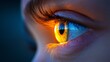 © VK Studio - Mesmerizing close-up of an eye reflecting fiery hues, capturing light and emotion, embodying intensity and the spark of imagination.