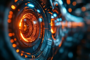 Wall Mural - Futuristic Tech Lens Design - Advanced Interface
