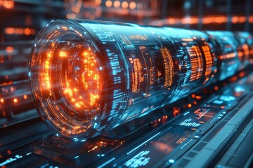 Wall Mural - Futuristic Data Stream Technology