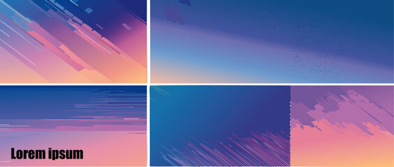 Canvas Print - abstract background set with colorful halftone pattern vector design with text 