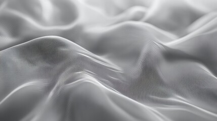 Poster - Close-up of flowing, soft, gray fabric with subtle texture and light reflections.