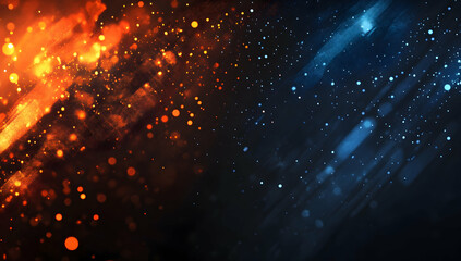 Wall Mural - a digital background featuring an orange and blue gradient, with sparkling lights creating bokeh eff