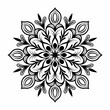 © Dionysius - Abstract floral mandala design with intricate line work for coloring pages