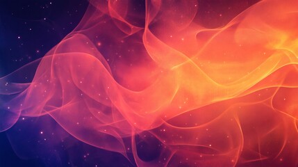 Wall Mural - A vibrant abstract display of flowing, fiery, translucent patterns.