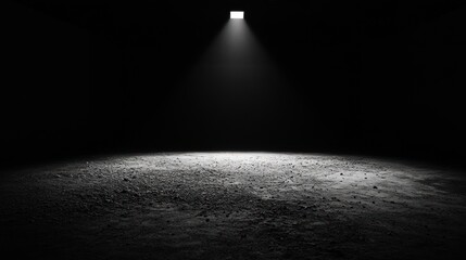 Aufkleber - Spotlight illuminates a dark, textured floor.