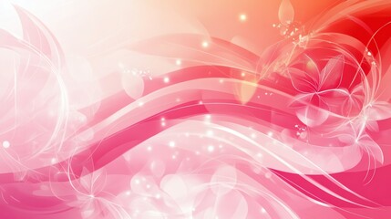 Wall Mural - a vibrant abstract design with flowing pink and white floral elements.