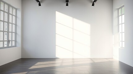 an empty room with windows and natural light from outside