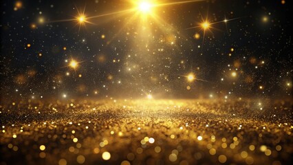 Wall Mural - golden glitter sparkle background festive illumination with shimmering dust
