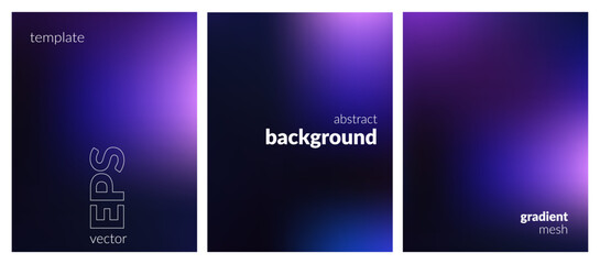 abstract liquid background set. gradient mesh. effect bright color blend. blurred fluid colorful mix