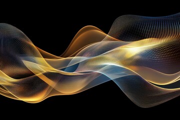Wall Mural - abstract waves of light and color flowing in a dark background