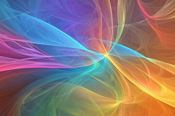 Wall Mural - colorful abstract swirls of light in vibrant hues and soft tones