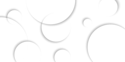 Leinwandbilder - Abstract background with circle white abstract geometric background with soft light white paper circles in design .Gray abstract. Modern design background for report and project presentation template.
