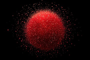 Wall Mural - vibrant red particle explosion on black background displaying energy
