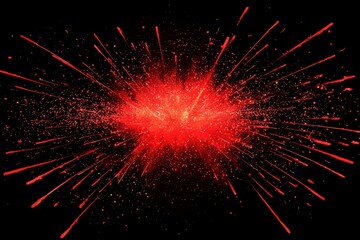 Wall Mural - red explosion with bright sparks on a black background design