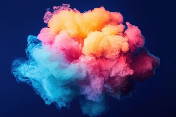 Wall Mural - colorful smoke cloud formation on dark background for creative use