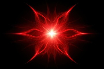 Wall Mural - glowing red abstract star shape radiating dynamic energy and light