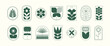 © Léo Alexandre - Set of minimalist plant and flower logos. Botanical emblems and symbols. Various floral vector illustrations in geometric style.