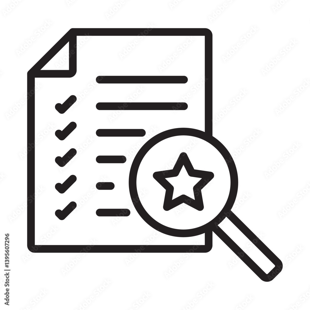 assessment icon outline collection in black and on white background ...