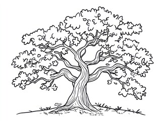 majestic oak tree illustration, nature, outdoors, drawing, design
