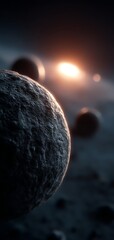 Wall Mural - an artist's impression of a planet with a sun in the background, surrounded by a few other planets i
