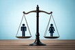 © Jakirul - Male and female figures balanced on scales symbolizing gender equality.